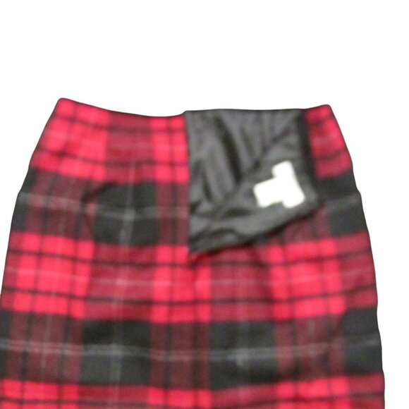 TALBOTS Red Tartan Plaid Wool Midi Pencil Skirt Lined Size 4 - Picture 7 of 11